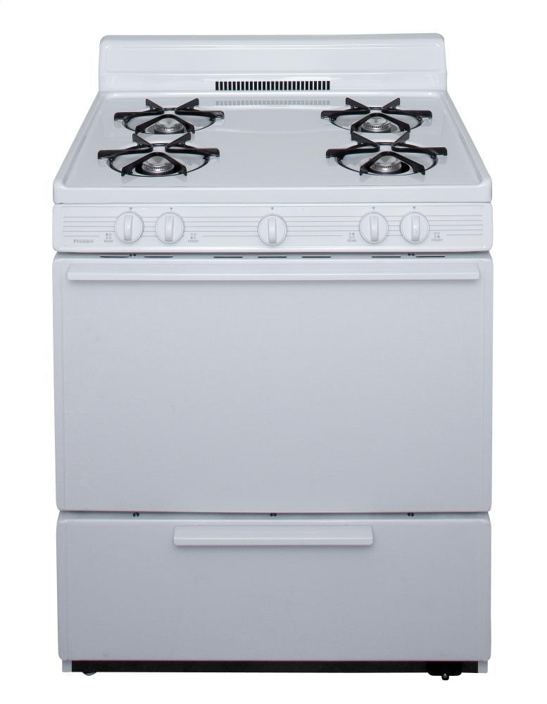 30 in. Freestanding Battery-Generated Spark Ignition Gas Range in White