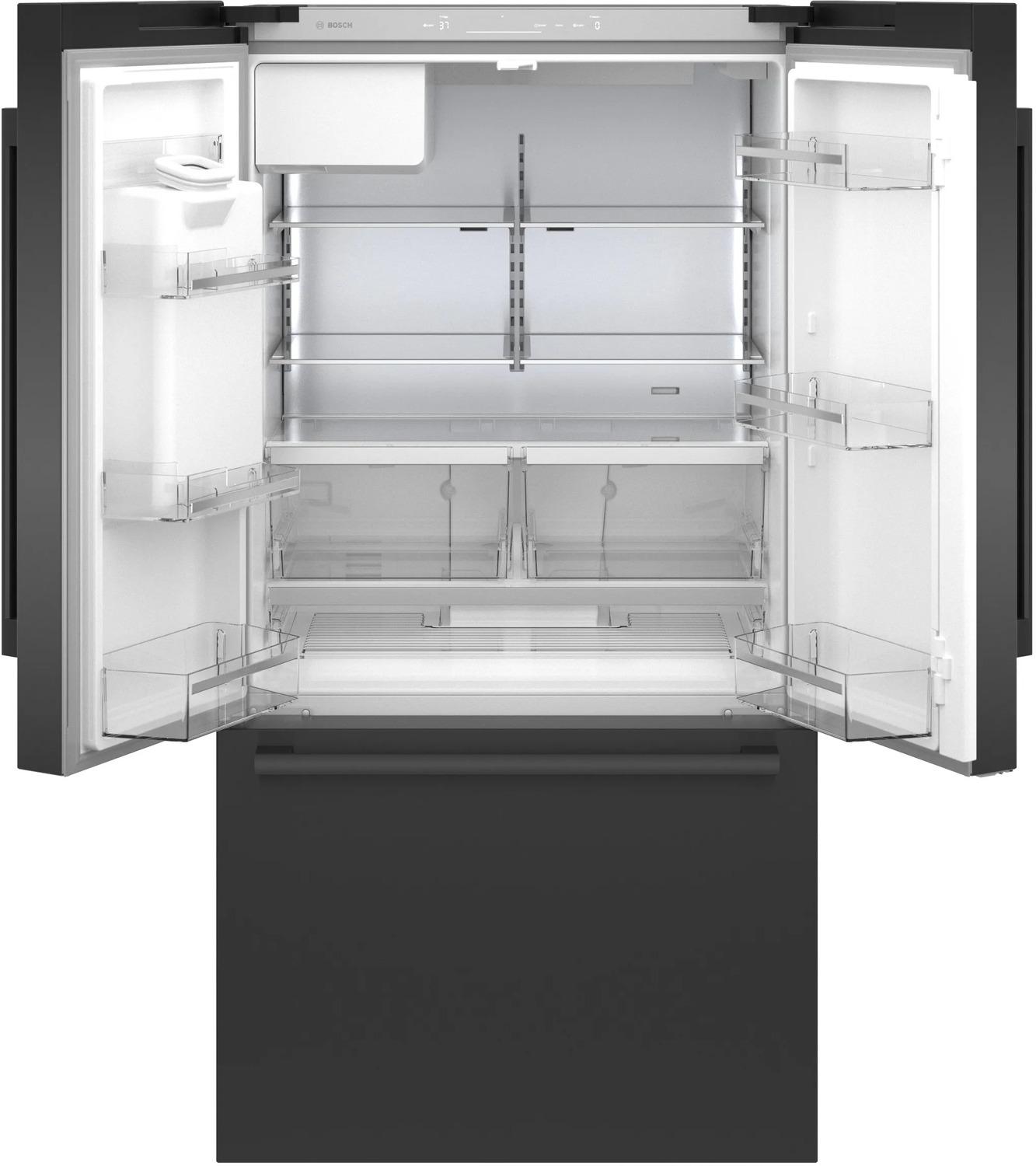 500 Series French Door Bottom Mount Refrigerator 36" Black Stainless Steel