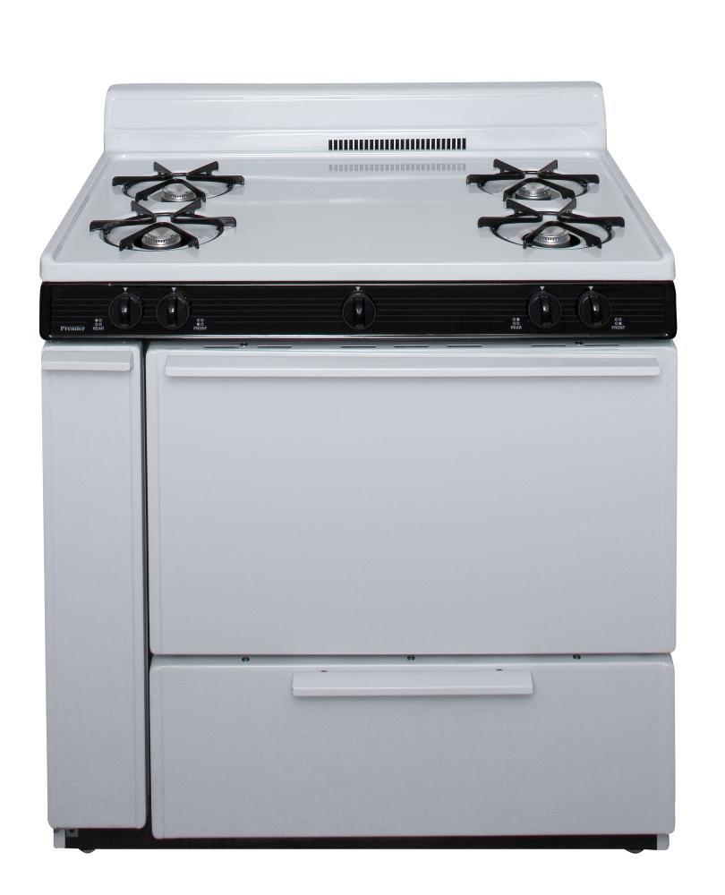 36 in. Freestanding Battery-Generated Spark Ignition Gas Range in White