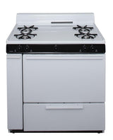 36 in. Freestanding Battery-Generated Spark Ignition Gas Range in White