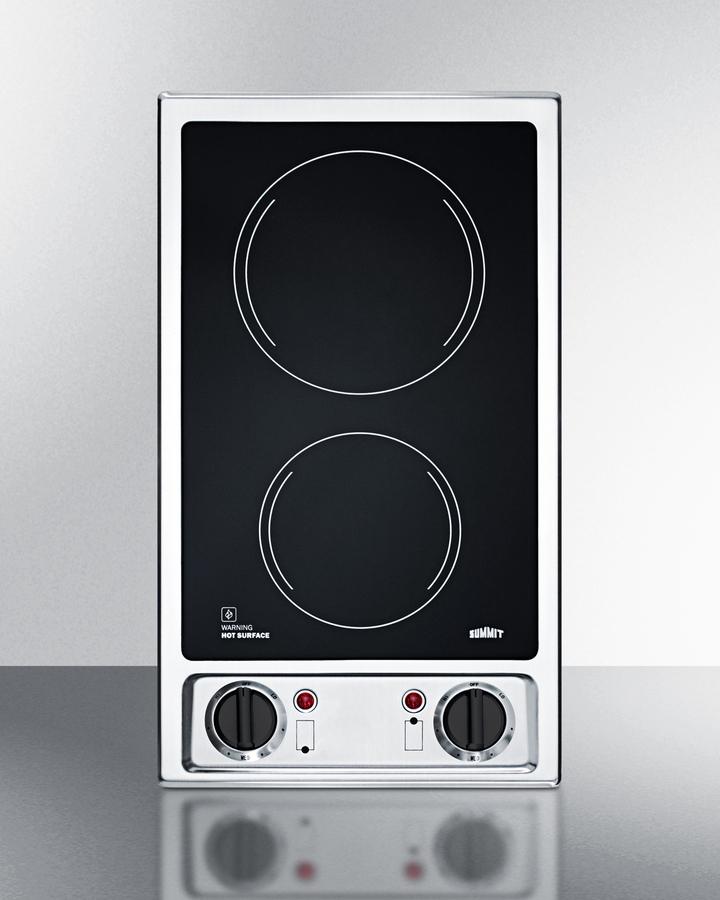 12" Wide 115v 2-burner Radiant Cooktop