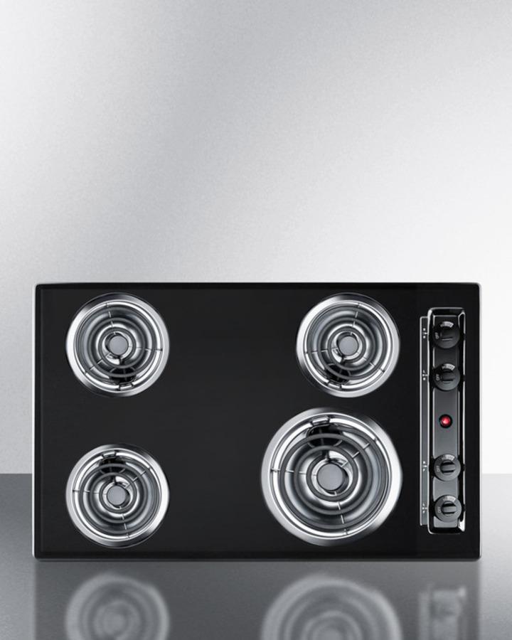 30" Wide 4-burner Coil Cooktop