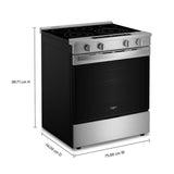 30-inch Smart Slide in Electric Range with Air Cooking Technology, No Preheat Air Fry, WipeClean™ Coating, Steam/Self Clean and High Speed Preheat