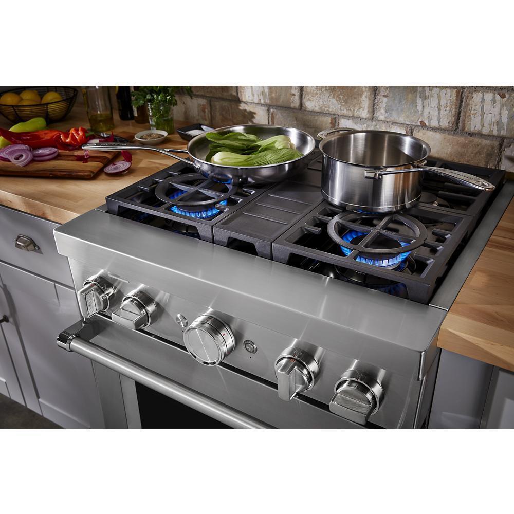 KitchenAid® 30'' Smart Commercial-Style Dual Fuel Range with 4 Burners