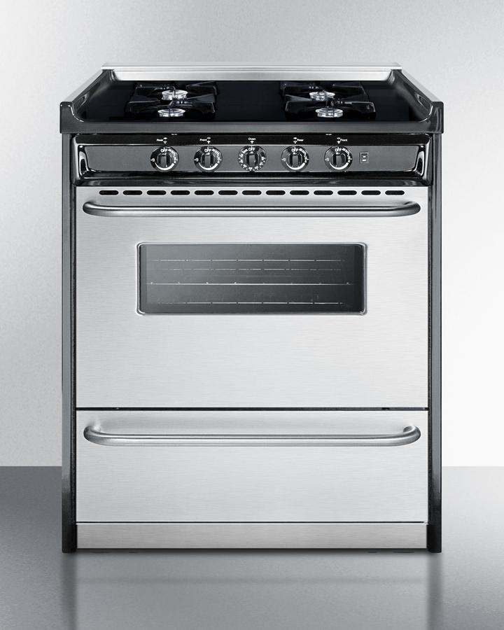 30" Wide Gas Range, Open Burners