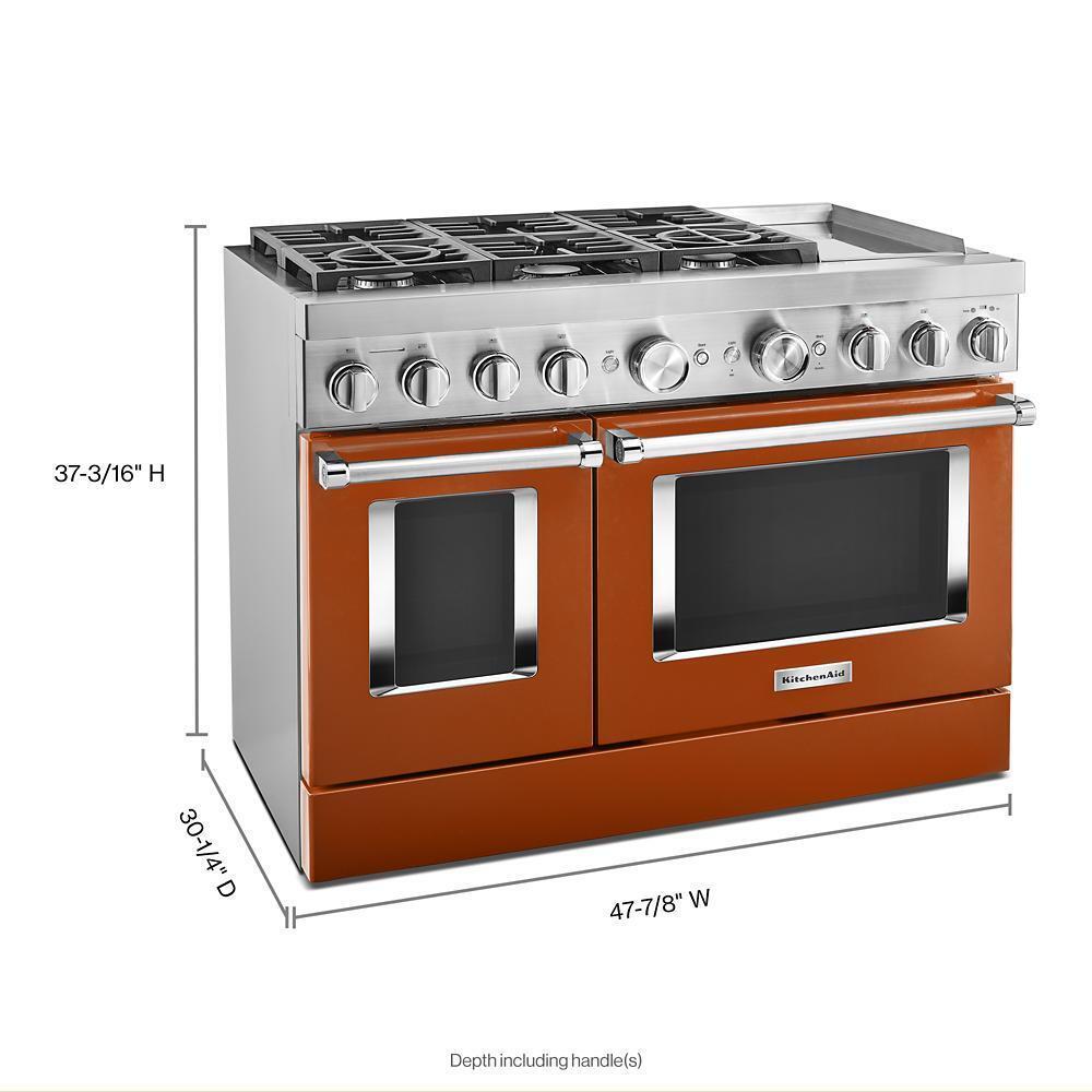 KitchenAid® 48'' Smart Commercial-Style Dual Fuel Range with Griddle