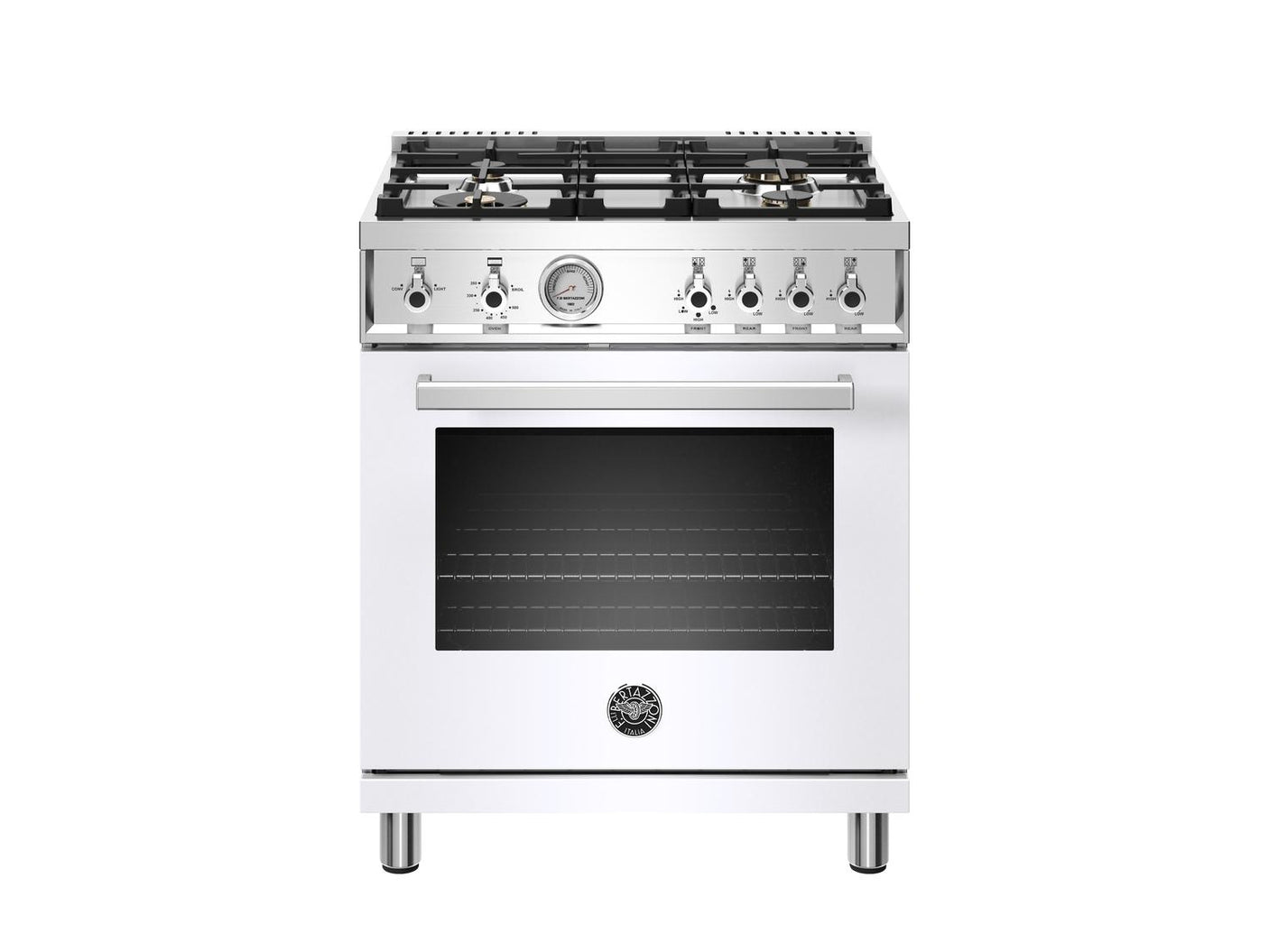 30 inch All Gas Range, 4 Brass Burner Bianco