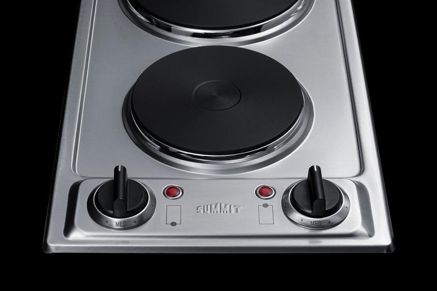 12" Wide 115v 2-burner Solid Disk Cooktop