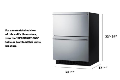 24" Wide 2-drawer All-refrigerator, ADA Compliant