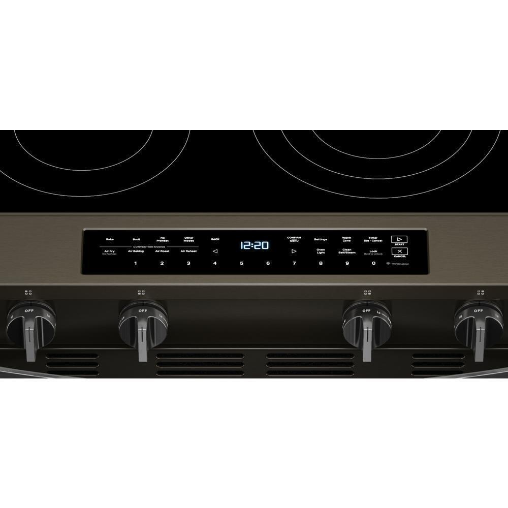 30-inch Smart Slide in Electric Range with Air Cooking Technology, No Preheat Air Fry, WipeClean™ Coating, Steam/Self Clean and High Speed Preheat