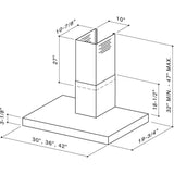 DISCONTINUED-Broan® 36-Inch Convertible Wall-Mount Chimney Range Hood w/ Heat Sentry™, 370 CFM, Stainless Steel