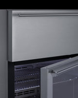 24" Wide Built-in Commercial Beverage Refrigerator With Top Drawer