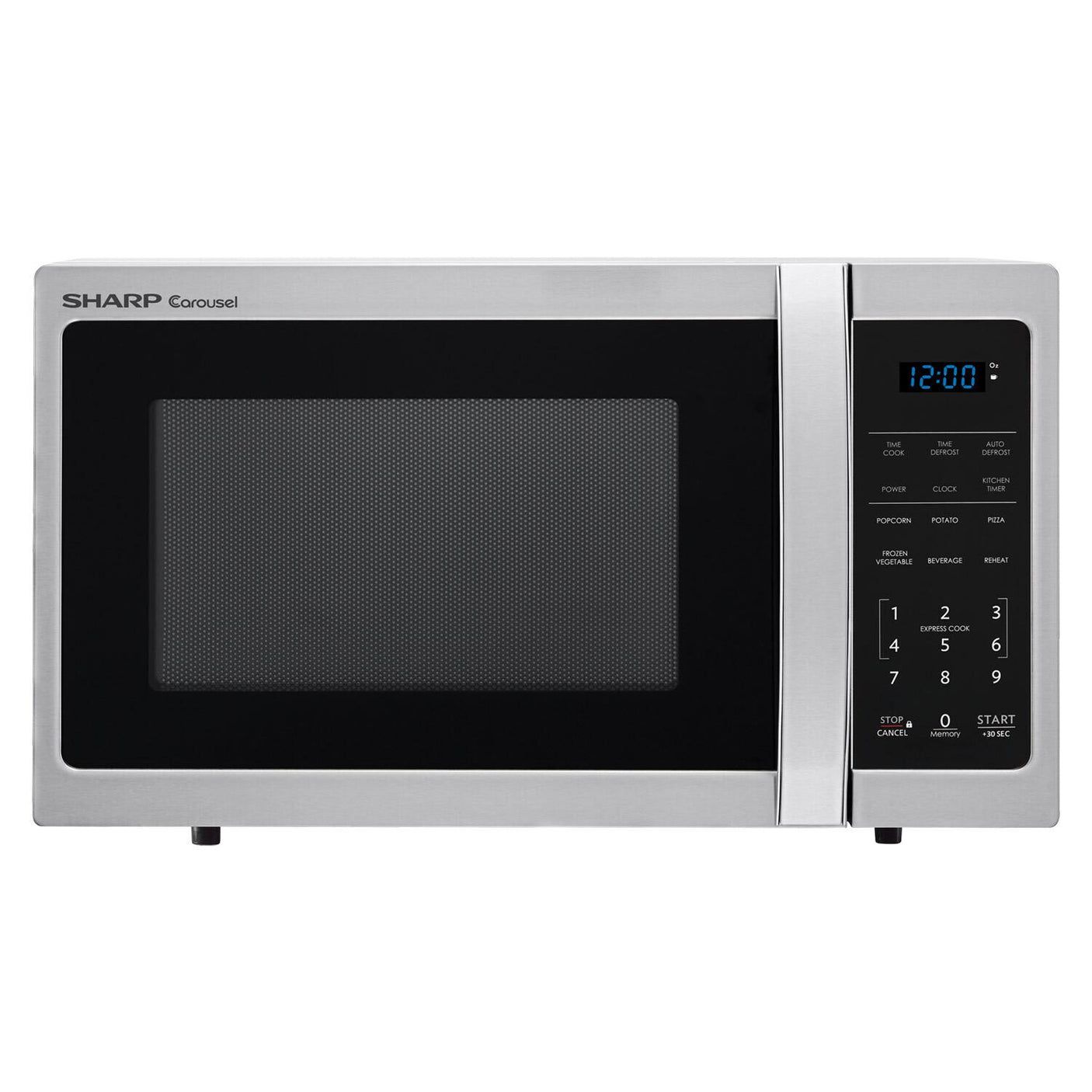 0.9 cu. ft. 900w Sharp Stainless Steel Carousel Countertop Microwave Oven