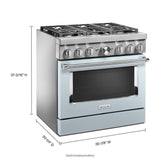 KitchenAid® 36'' Smart Commercial-Style Dual Fuel Range with 6 Burners