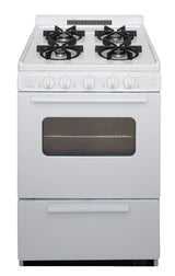 24 in. Freestanding Battery-Generated Spark Ignition Gas Range in White