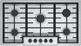 500 Series, 36" Gas Cooktop, 5 Burners, Stainless Steel