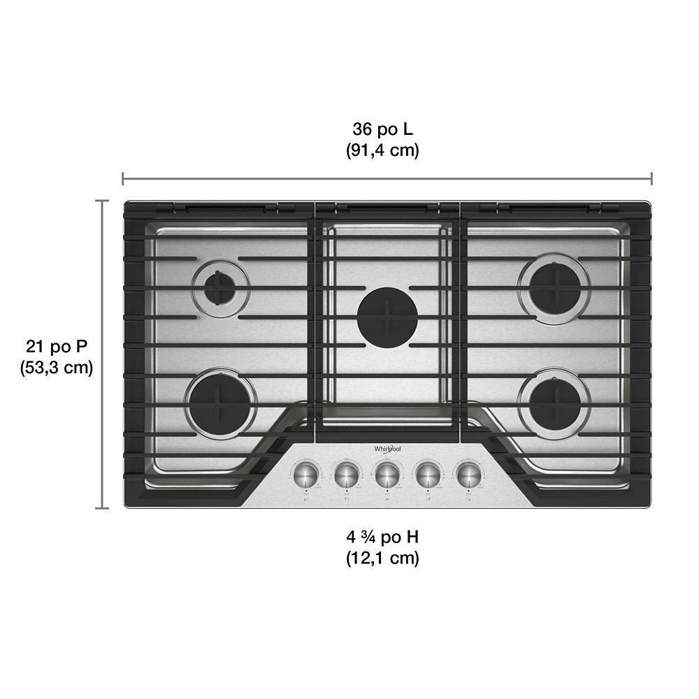 36-inch Gas Cooktop with Fifth Burner