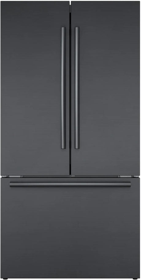 800 Series French Door Bottom Mount Refrigerator 36" Black Stainless Steel