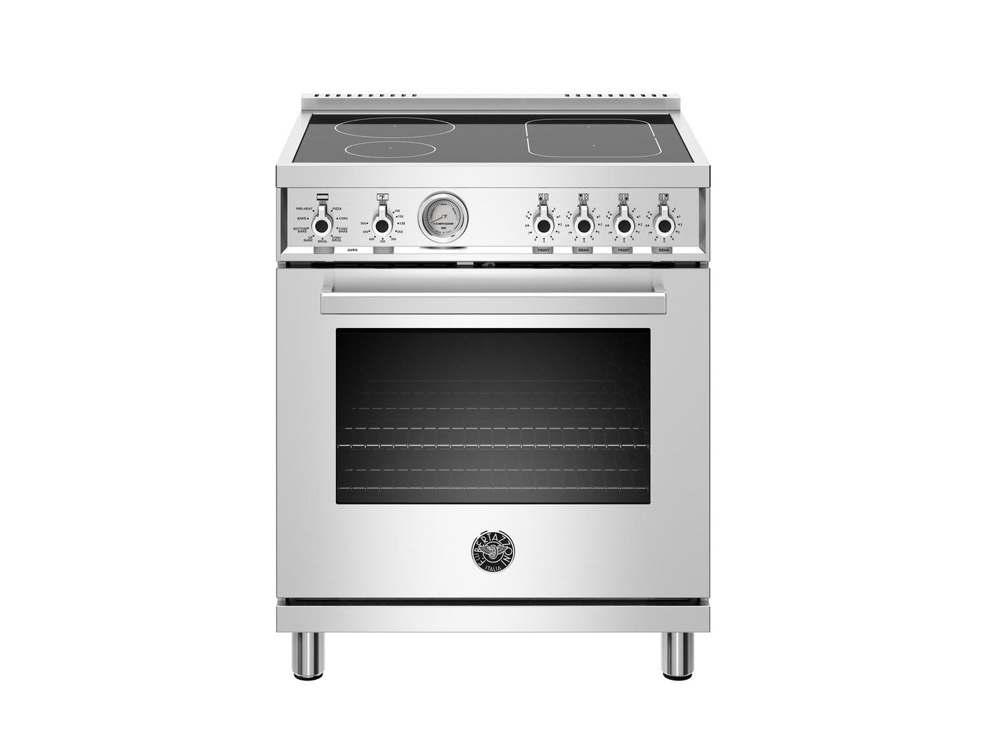 30 inch Induction Range, 4 Heating Zones, Electric Oven Stainless Steel