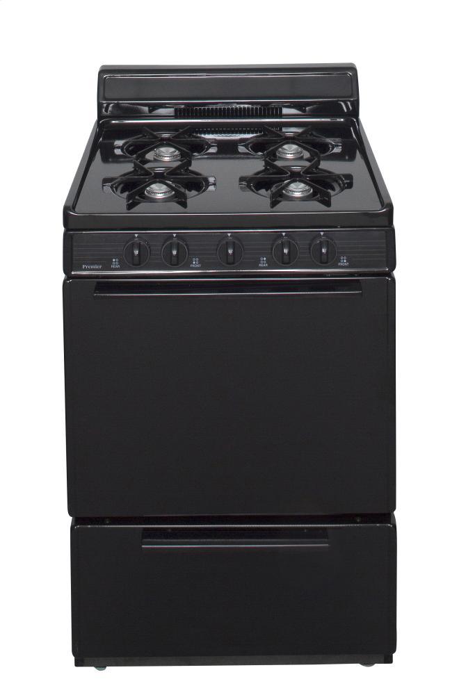 24 in. Freestanding Gas Range in Black