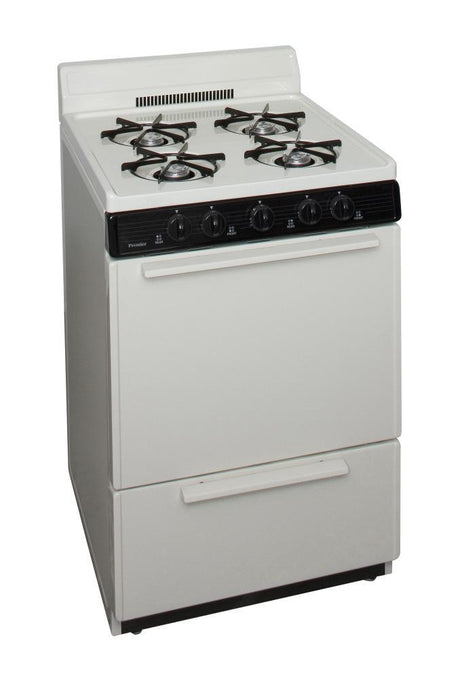 24 in. Freestanding Battery-Generated Spark Ignition Gas Range in Biscuit