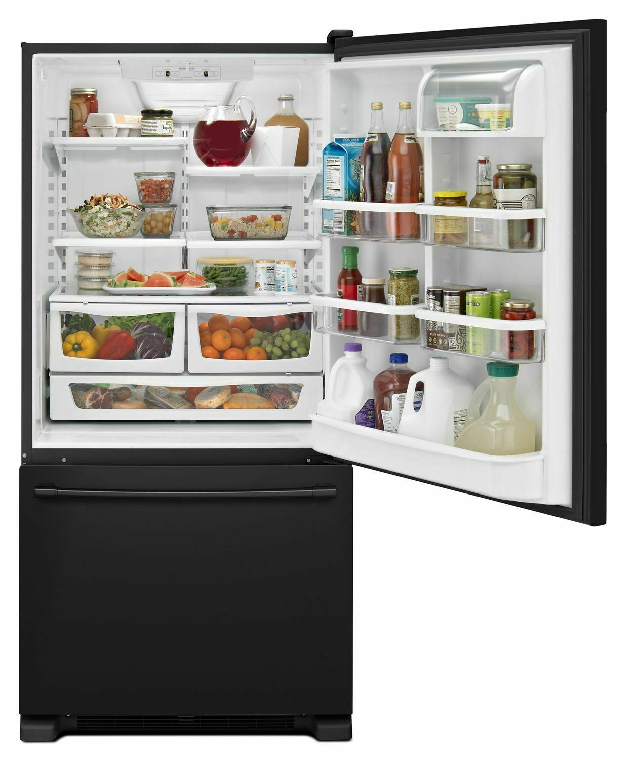 33-Inch Wide Bottom Mount Refrigerator - 22 Cu. Ft. - Black