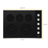 30-inch Electric Ceramic Glass Cooktop with Two Dual Radiant Elements