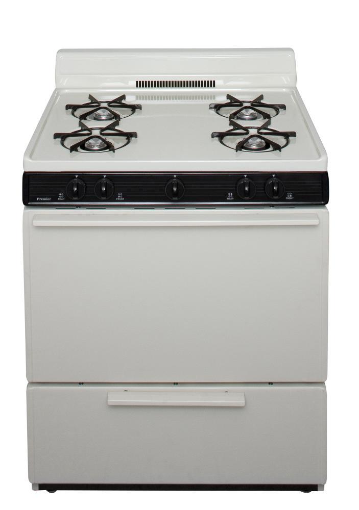 30 in. Freestanding Battery-Generated Spark Ignition Gas Range in Biscuit