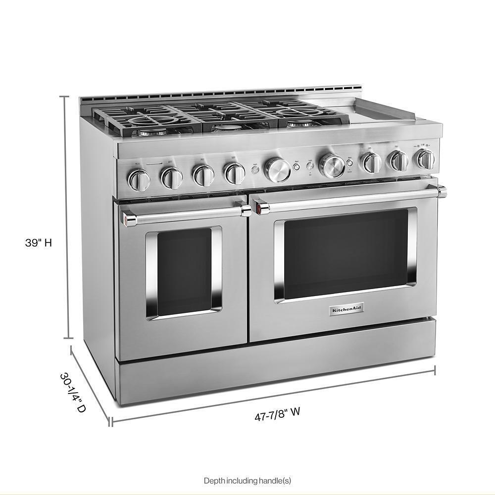 KitchenAid® 48'' Smart Commercial-Style Gas Range with Griddle