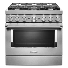 KitchenAid® 36'' Smart Commercial-Style Dual Fuel Range with 6 Burners