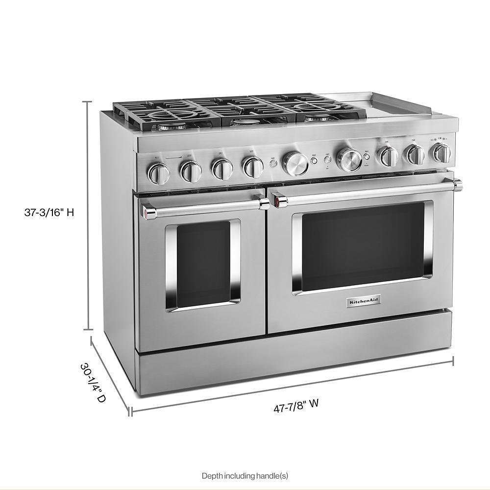 KitchenAid® 48'' Smart Commercial-Style Dual Fuel Range with Griddle