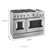 KitchenAid® 48'' Smart Commercial-Style Dual Fuel Range with Griddle