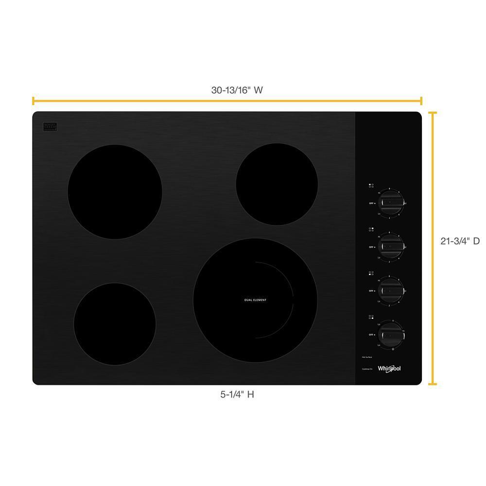 30-inch Electric Ceramic Glass Cooktop with Dual Radiant Element