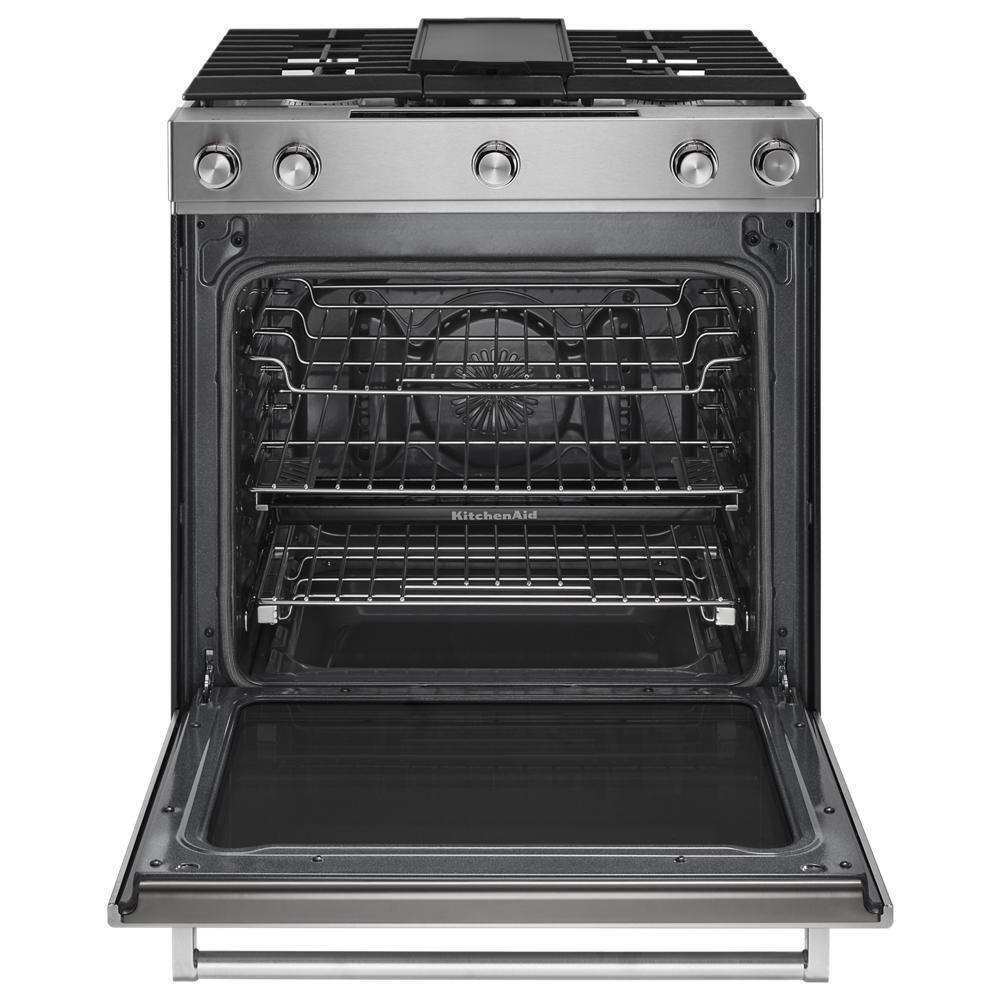 30-Inch 5-Burner Dual Fuel Convection Slide-In Range with Baking Drawer