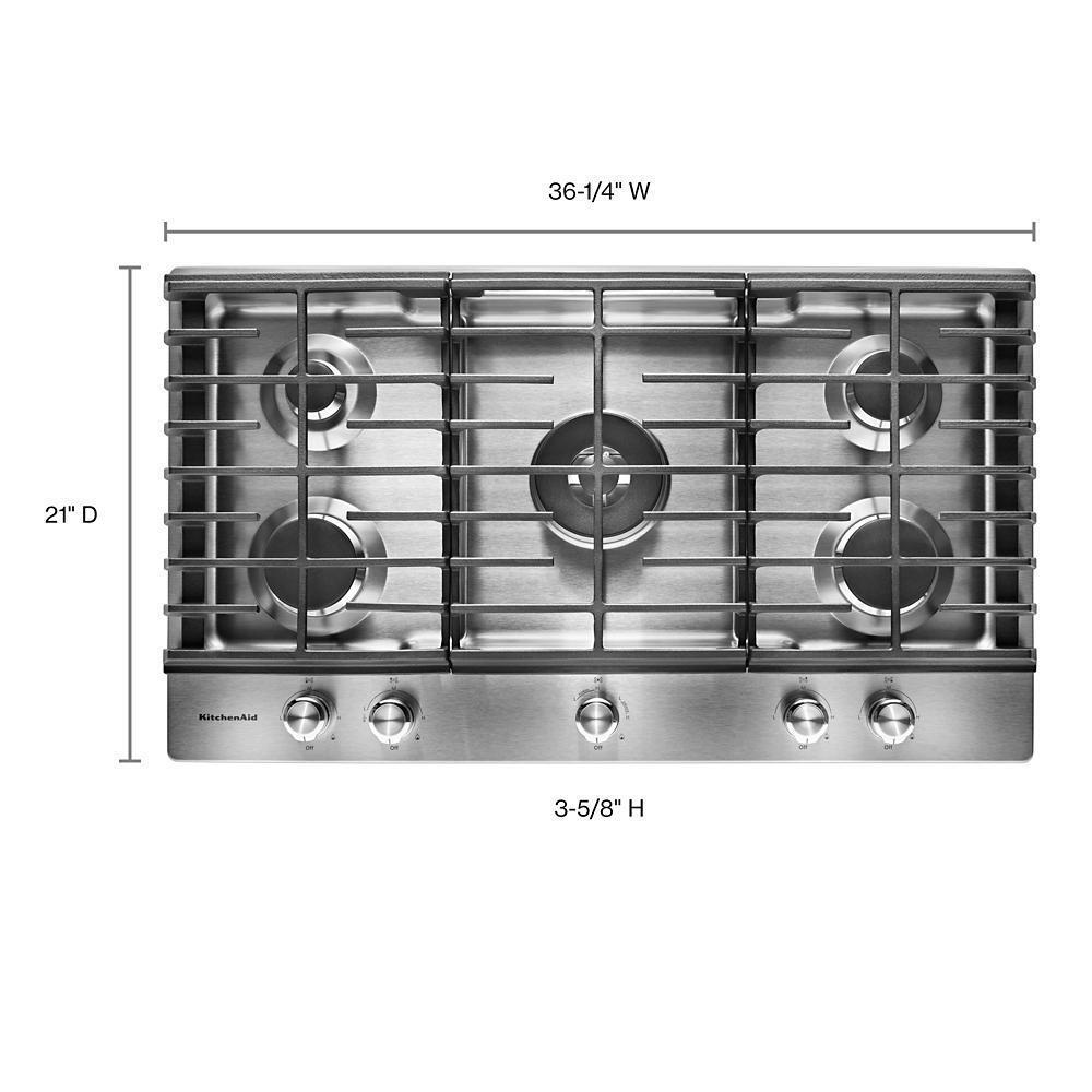 36" 5-Burner Gas Cooktop