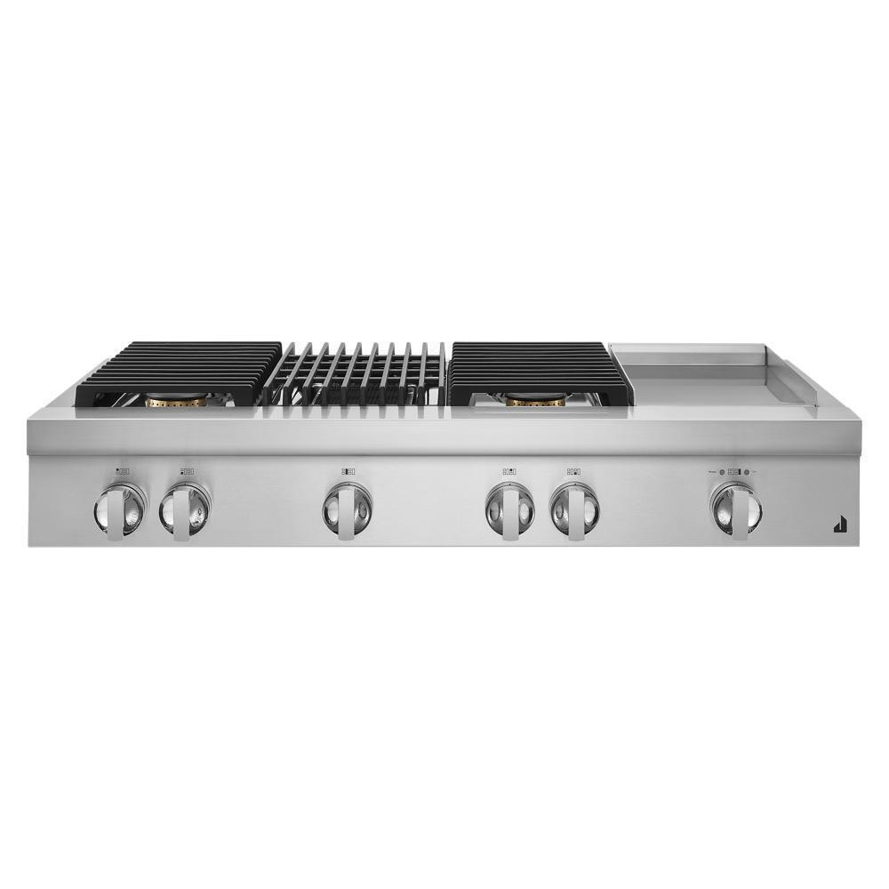 NOIR™ 48" Gas Professional-Style Rangetop with Chrome-Infused Griddle and Grill