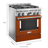 KitchenAid® 30'' Smart Commercial-Style Gas Range with 4 Burners