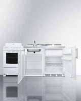 72" Wide All-in-one Kitchenette With Electric Coil Range