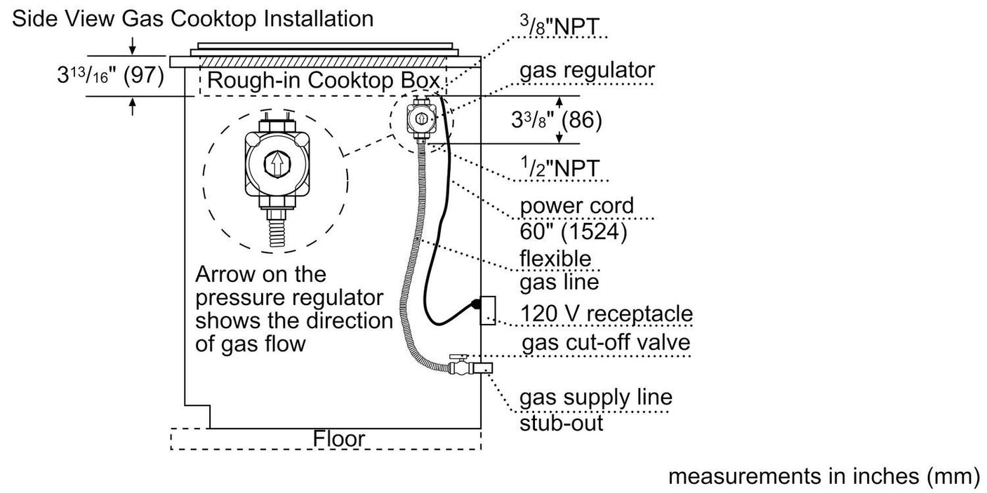 800 Series Gas Cooktop 36" Black