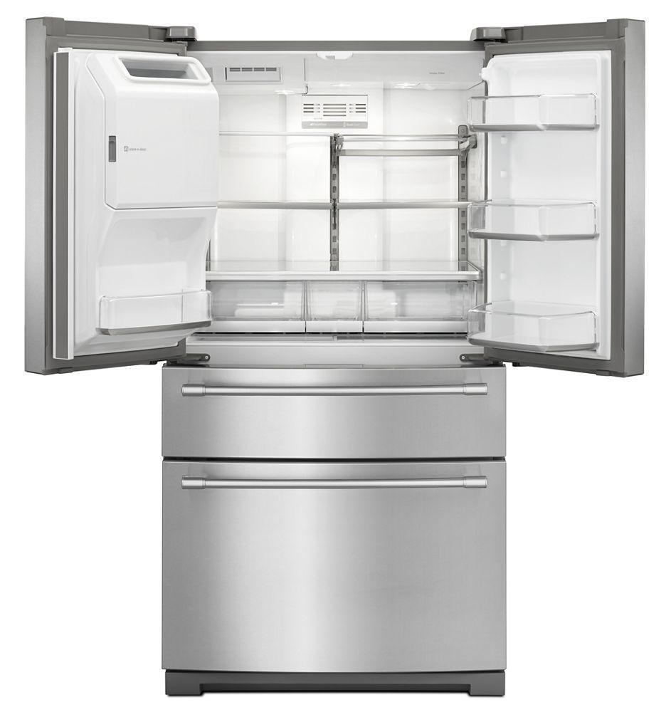 36-Inch Wide 4-Door French Door Refrigerator with Steel Shelves - 26 Cu. Ft.