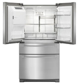 36-Inch Wide 4-Door French Door Refrigerator with Steel Shelves - 26 Cu. Ft.