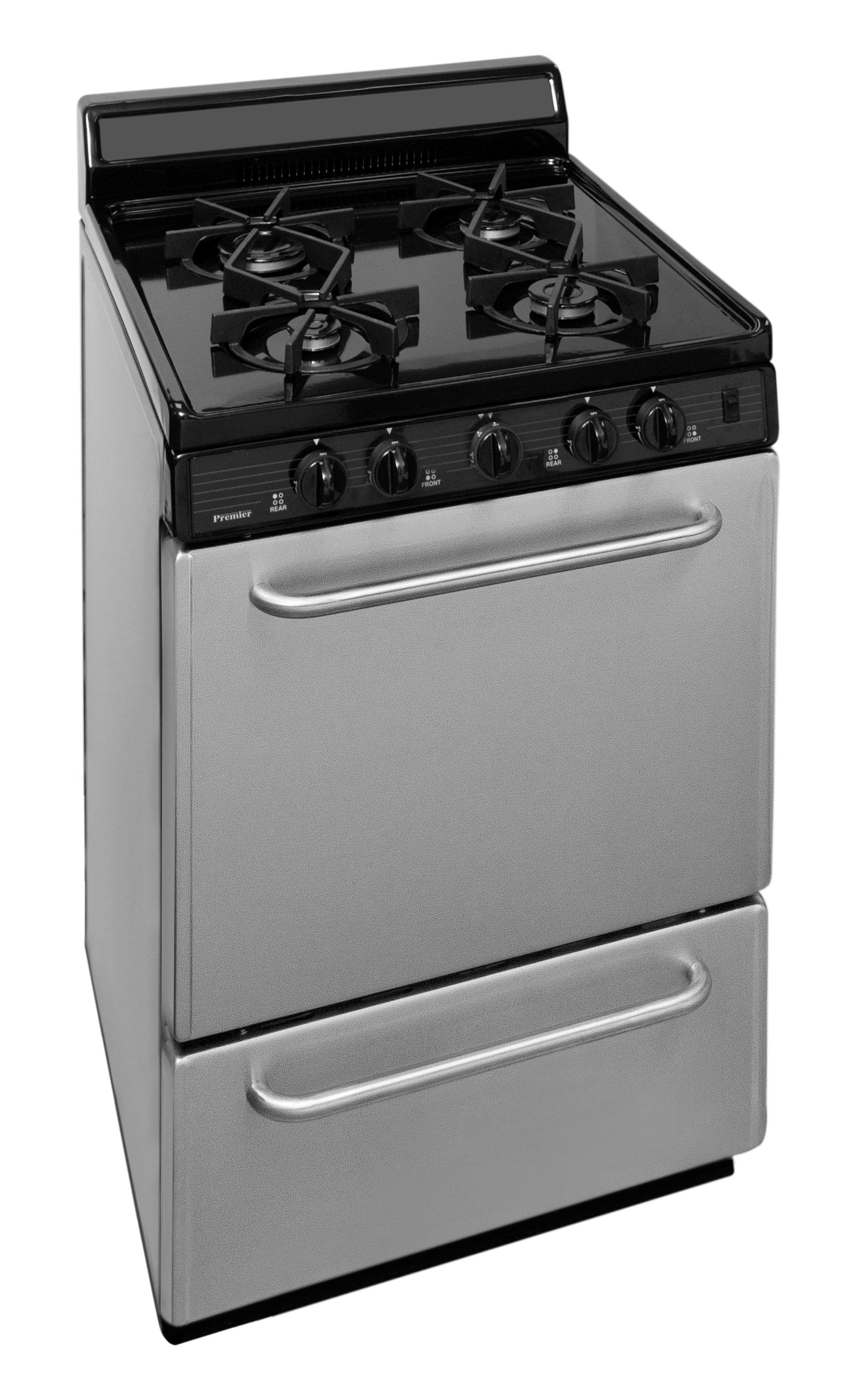 24" Freestanding Sealed Burner Gas Range in Stainless Steel