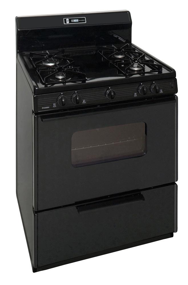 30 in. Freestanding Sealed Burner Spark Ignition Gas Range in Black