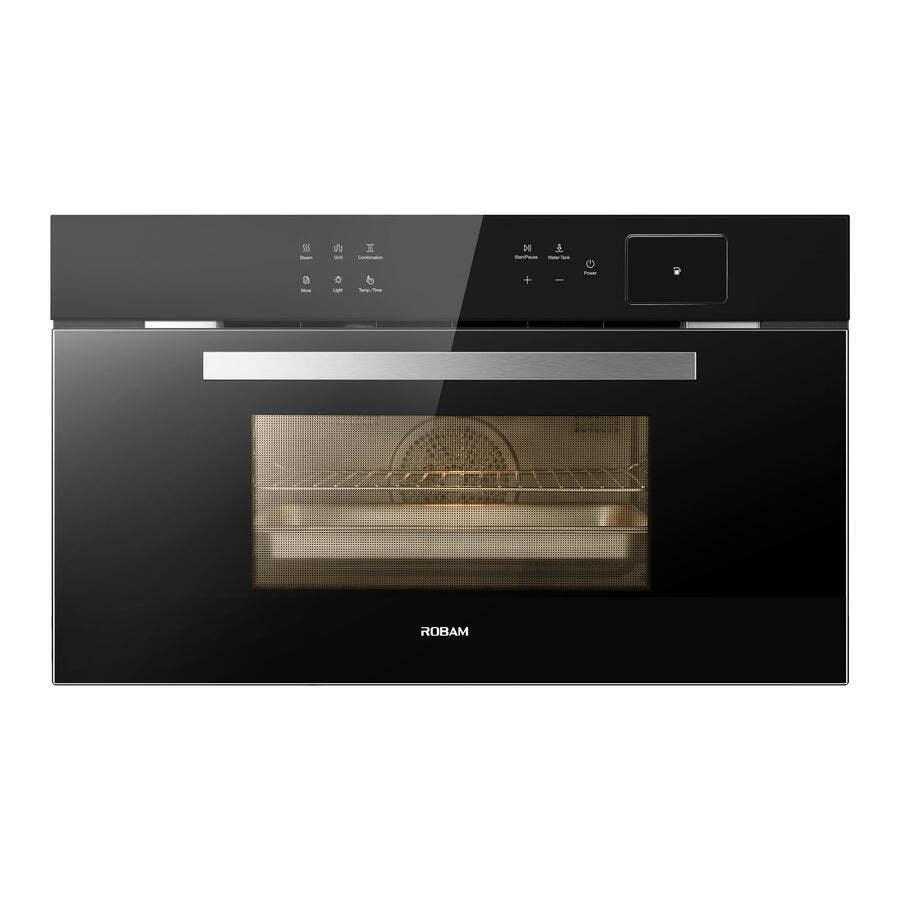 ROBAM 30-in Air Fry Convection European Element Single Electric Wall Oven (Black Glass)