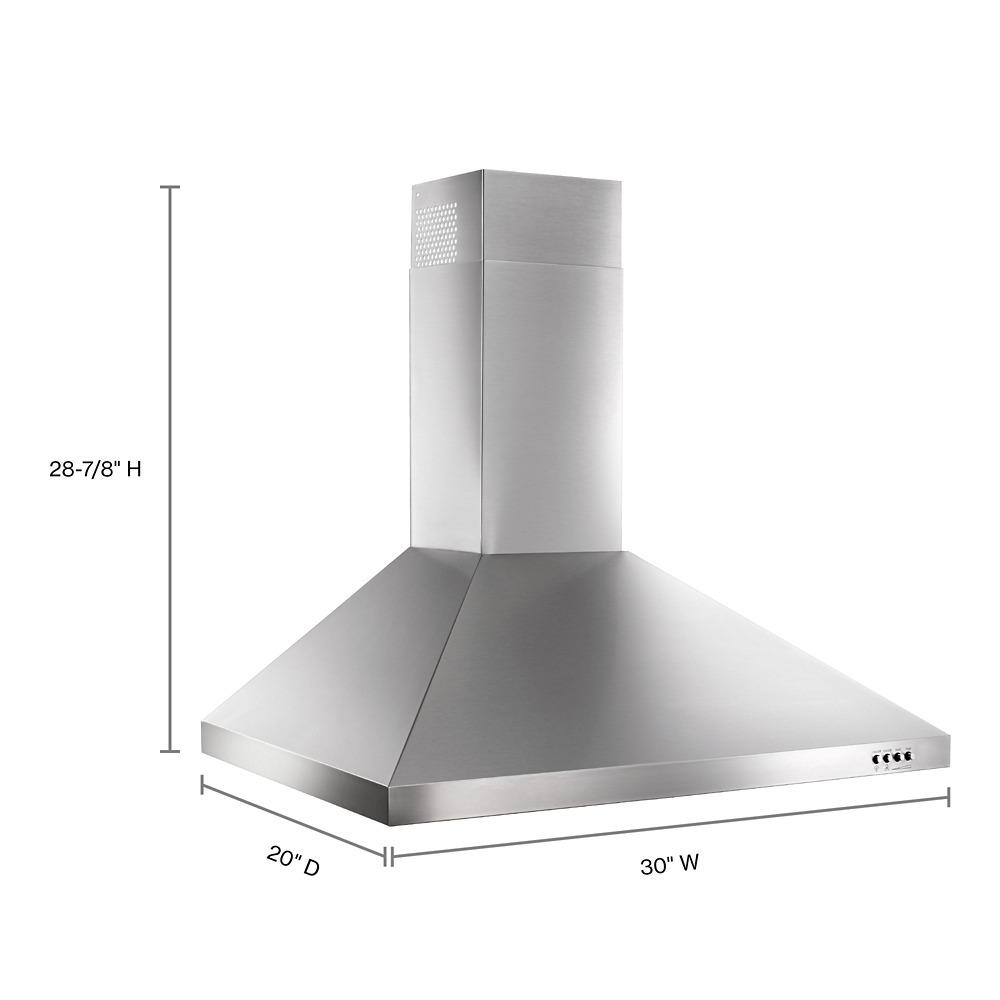 30" Contemporary Stainless Steel Wall Mount Range Hood