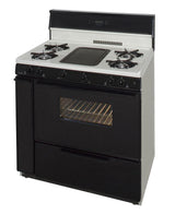 36 in. Freestanding Gas Range with 5th Burner and Griddle Package in Biscuit