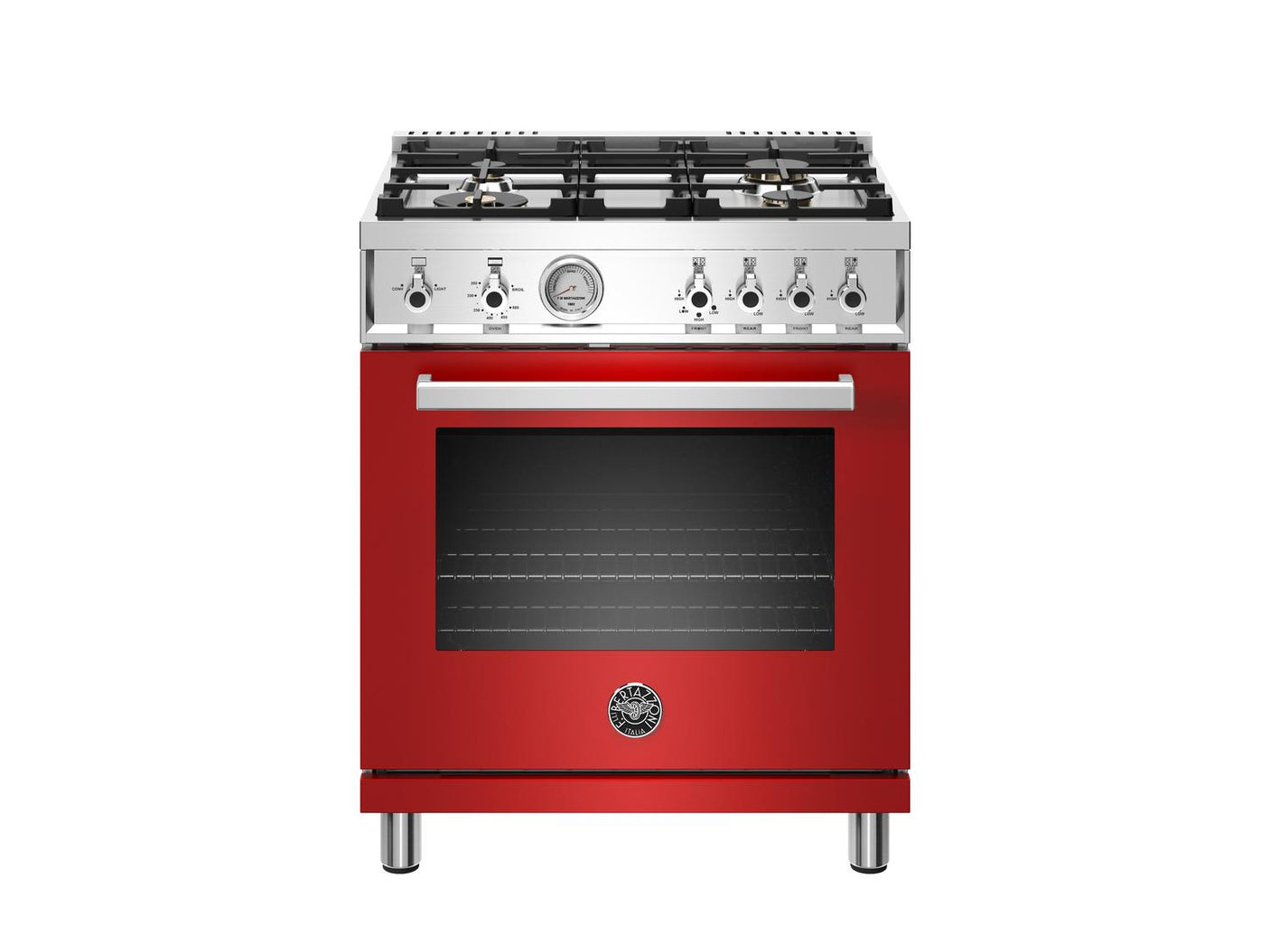 30 inch All Gas Range, 4 Brass Burner Rosso