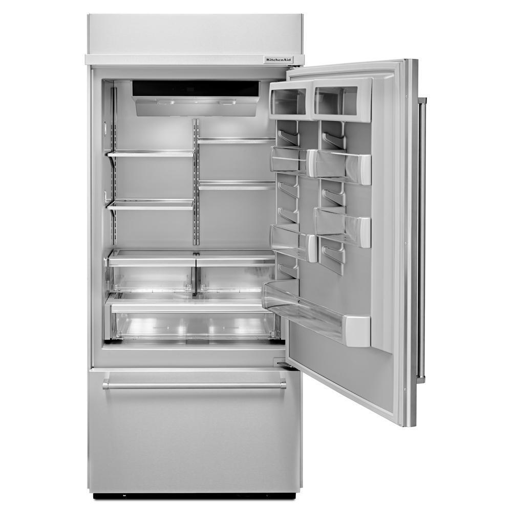 20.9 Cu. Ft. 36" Width Built-In Stainless Bottom Mount Refrigerator with Platinum Interior Design