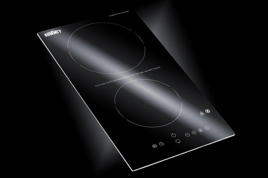 12" Wide 230v 2-burner Radiant Cooktop With Safety Shutoff