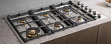 36 Drop-in Gas Cooktop 6 brass burners Stainless Steel